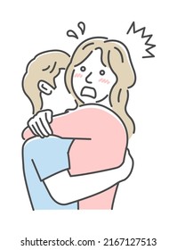 Adopta una ilustración vectorial de pareja amorosa | confuso, impaciencia