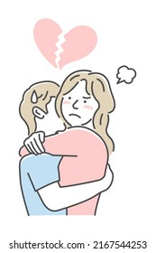 Embraces loving couple vector illustration angry, upset