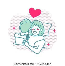 Embraces loving couple vector illustration | love, happiness