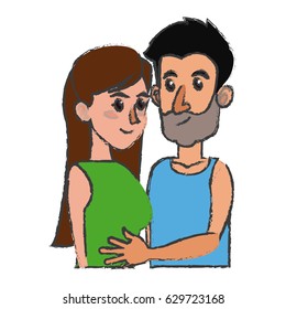 embracing couple relationship together design