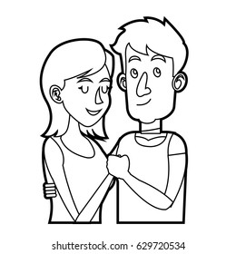 embracing couple relationship together outline