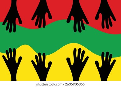 Embracing Freedom – Hands United in Juneteenth Commemoration with African Heritage Colors