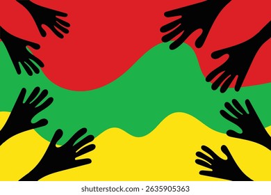 Embracing Freedom – Hands United in Juneteenth Commemoration with African Heritage Colors