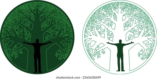 Embracing Nature, digital vector art