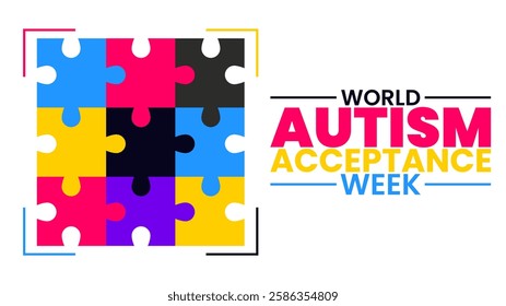 Embracing Neurodiversity, World Autism Acceptance Week design templet, poster, banner