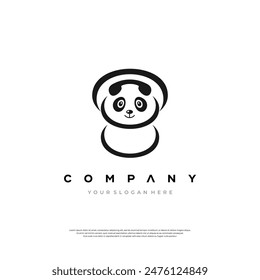 Embracing the simplicity of this panda bear logo design template