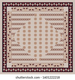 embriodery pattern scarf square hijab