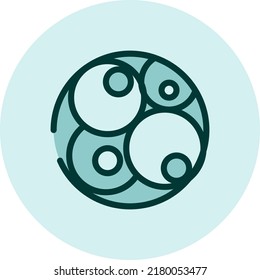 Ciencia de la Embriología, ilustración, vector sobre un fondo blanco.