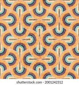 Embroidered abstract pattern. Grunge texture. Print for home textiles, carpets, packaging. Vector illustration.