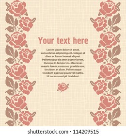Embroidered background, template for design with place for text