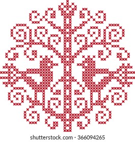 Embroidered birds