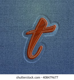 Embroidered character from a typeface, vector