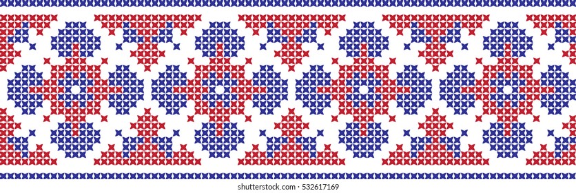 embroidered cross national pattern