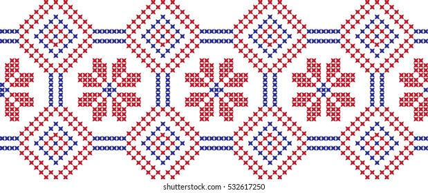 embroidered cross national pattern