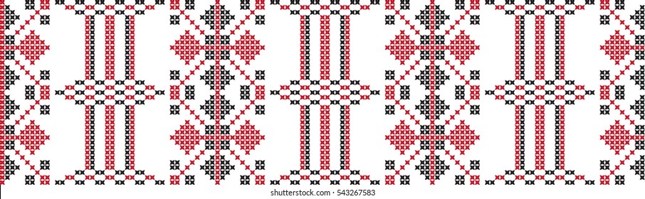 Embroidered cross ornametr national pattern