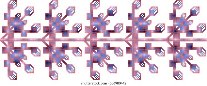 Embroidered cross ornametr national pattern