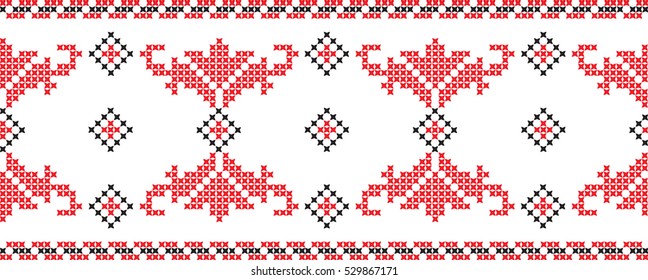 Embroidered cross-national pattern