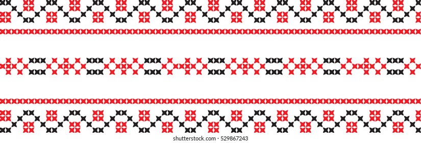 Embroidered cross-national pattern