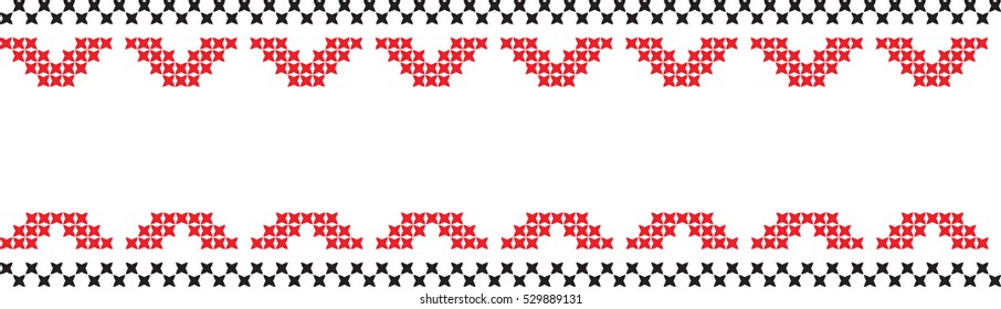 Embroidered cross-national pattern