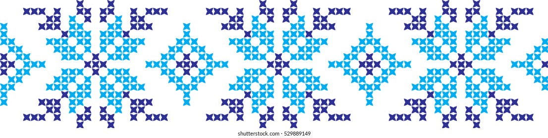 Embroidered cross-national pattern