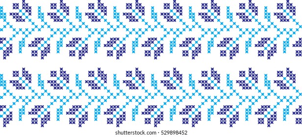 Embroidered cross-national pattern