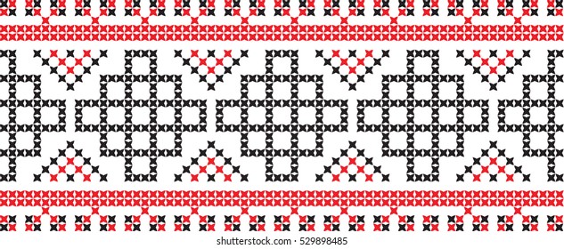 Embroidered cross-national pattern