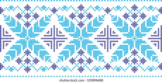 Embroidered cross-national pattern