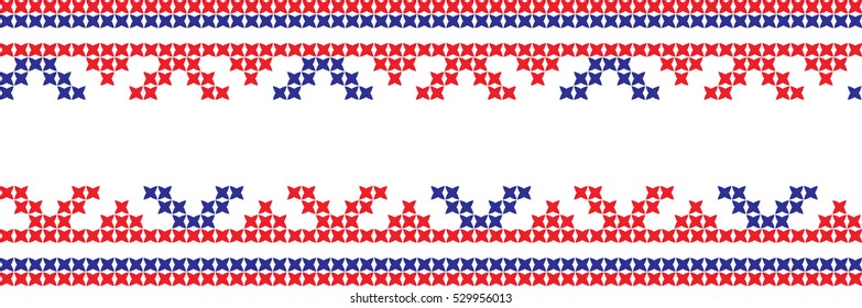 Embroidered cross-national pattern