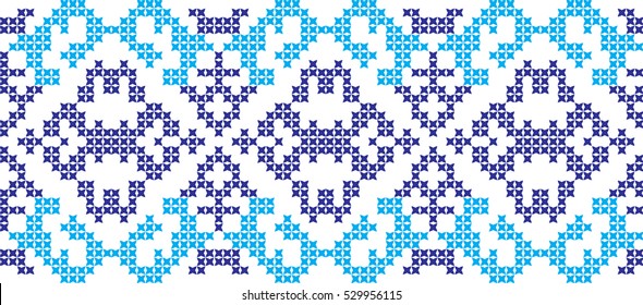 Embroidered cross-national pattern