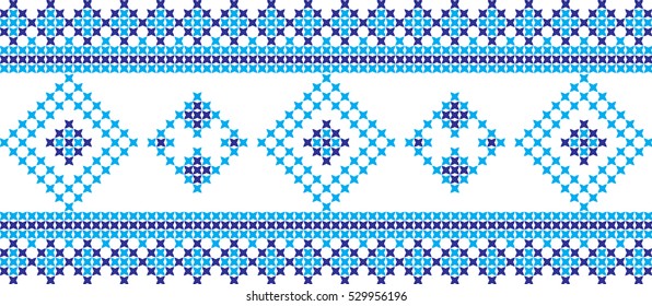 Embroidered cross-national pattern