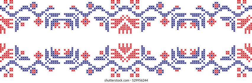 Embroidered cross-national pattern