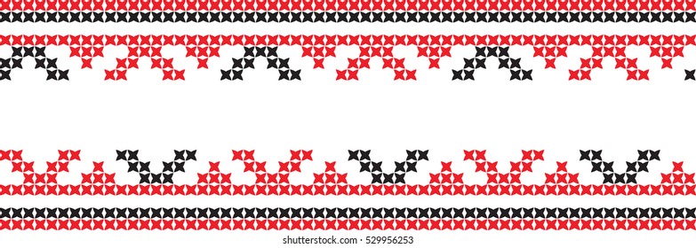 Embroidered cross-national pattern