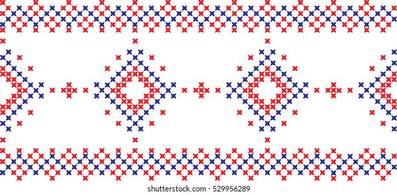 Embroidered cross-national pattern
