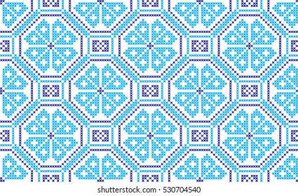 Embroidered cross-national pattern