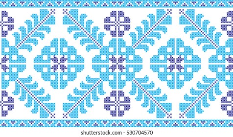 Embroidered cross-national pattern
