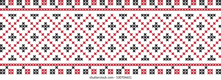 Embroidered cross-national pattern
