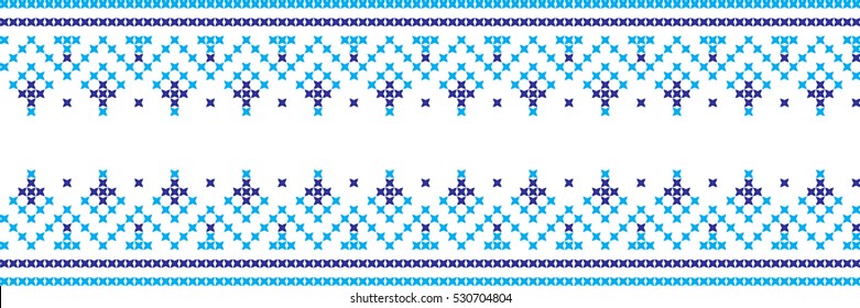 Embroidered cross-national pattern