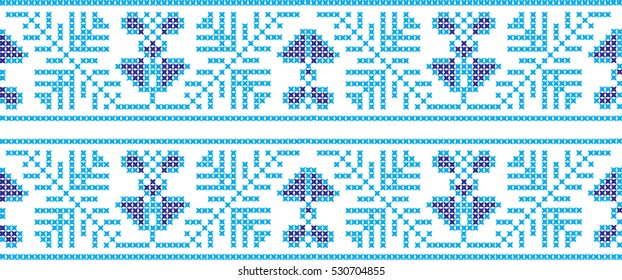 Embroidered cross-national pattern