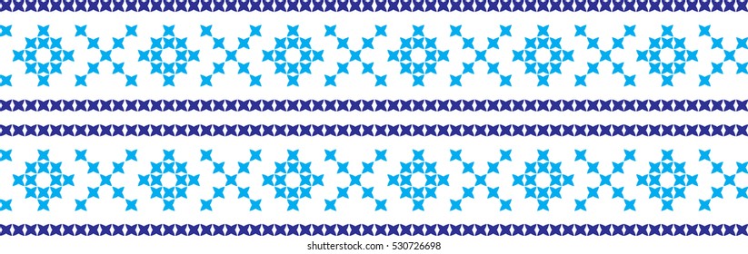 Embroidered cross-national pattern