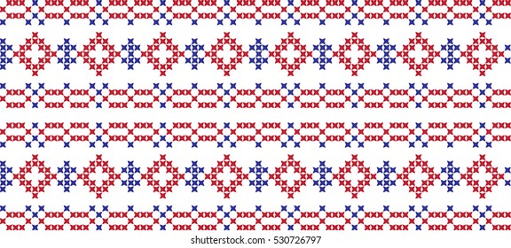 Embroidered cross-national pattern