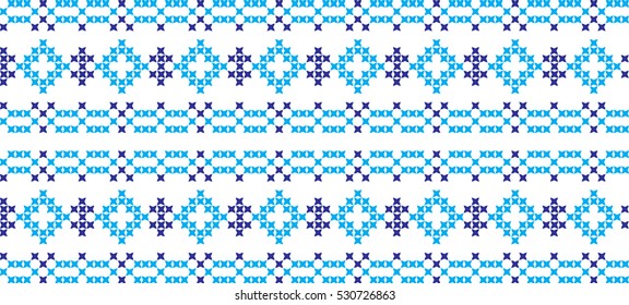 Embroidered cross-national pattern
