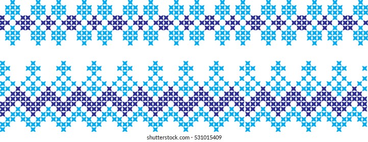 Embroidered cross-national pattern