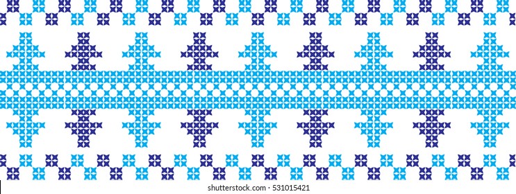 Embroidered cross-national pattern