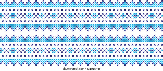 Embroidered cross-national pattern