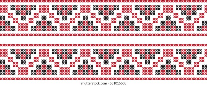 Embroidered cross-national pattern