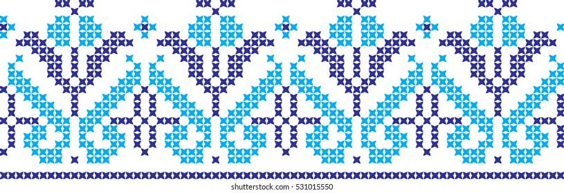 Embroidered cross-national pattern