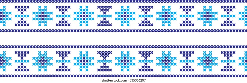 Embroidered cross-national pattern