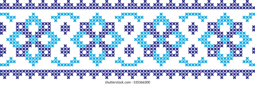 Embroidered cross-national pattern