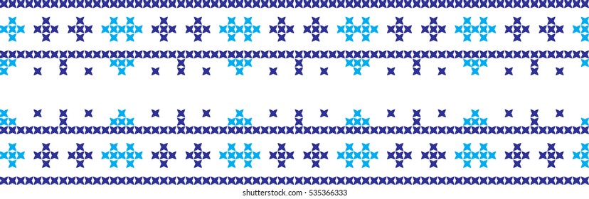 Embroidered cross-national pattern