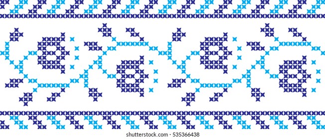 Embroidered cross-national pattern